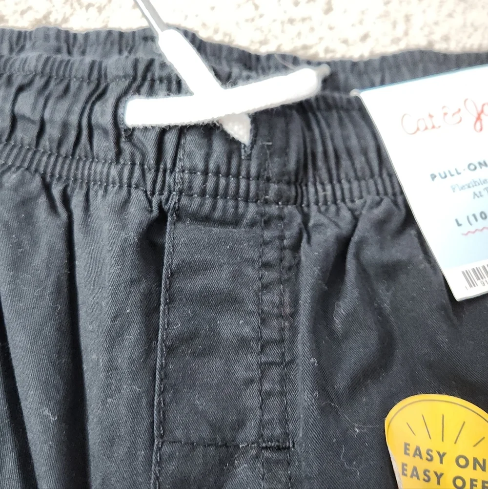 Boys' Pull-On Woven Shorts - Cat & Jack Black/Black L Husky